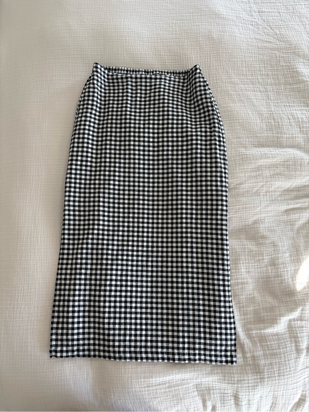 GAP Black and White Gingham Midi Skirt